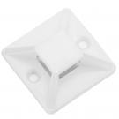 Pack 100 bases autoadesivas brancas  de  25x25mm para abraçadeiras de 6,2mm