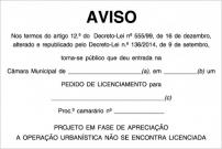 Placa Licenciamento de Obras   Med. 1200 mm X 800 mm