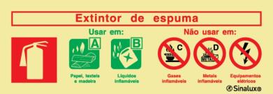 Sinal de agente extintor de espuma 240X85 mm
