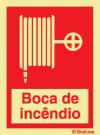 Sinal de boca de incêndio armada tipo carretel