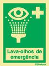 Sinal de Lava-olhos de emergência legendado
