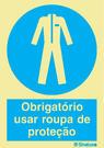Sinal de obrigação, roupa de proteção