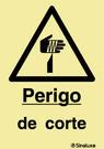 Sinal de perigo de corte