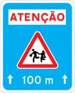 Sinal de trânsito, Aproximação de travessia de crianças  680X100 mm